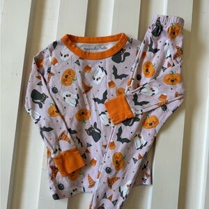 Magnolia Baby Halloween Pajama Top with Orange Trim